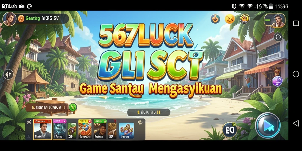 Tampilan gameplay 567LUCK yang ceria dan mengasyikkan.