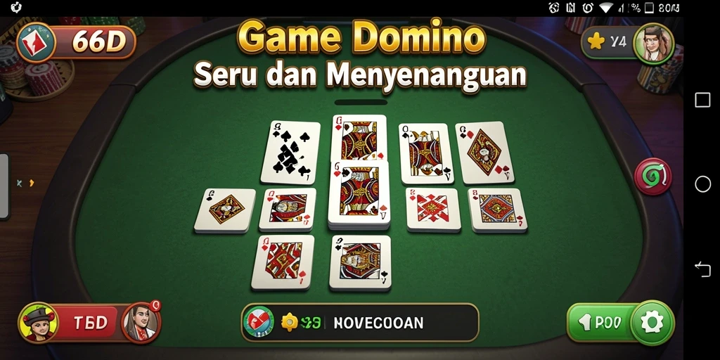 Tampilan gameplay seru di 66D saat bermain Domino.