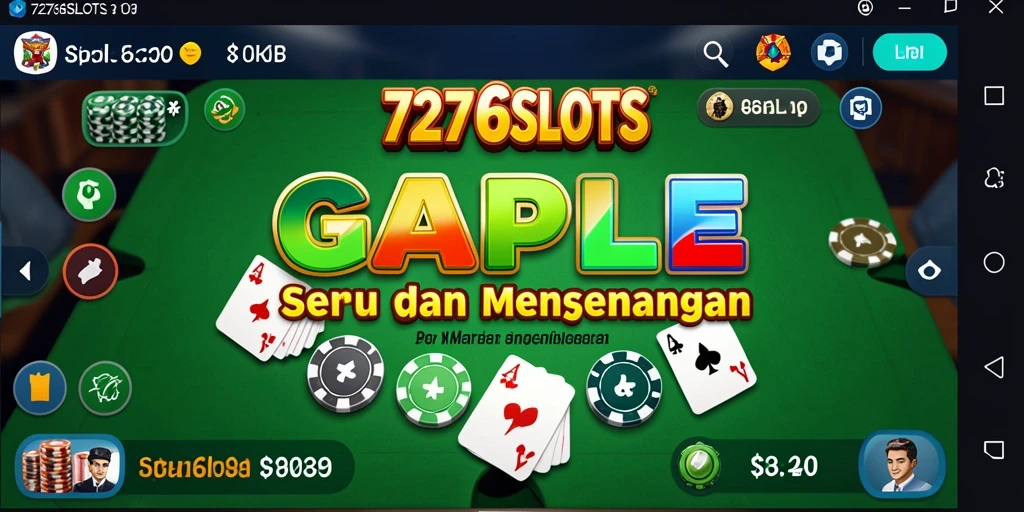 Gameplay seru dari 7276SLOTS yang menampilkan momen-momen penting permainan Gaple.