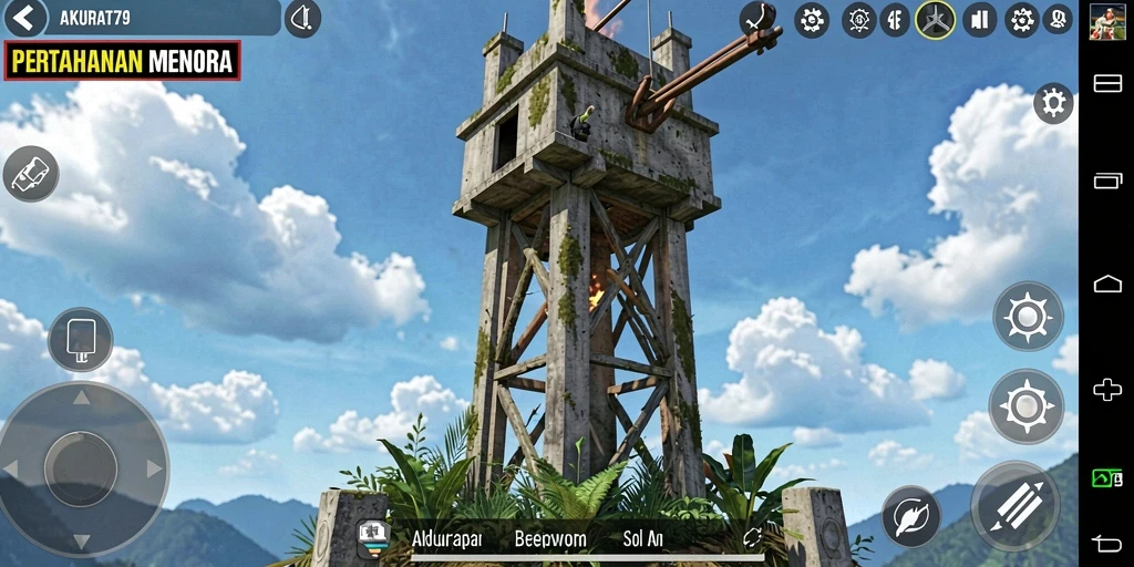 Tampilan gameplay menegangkan dari AKURAT79 dalam Tower Defense.
