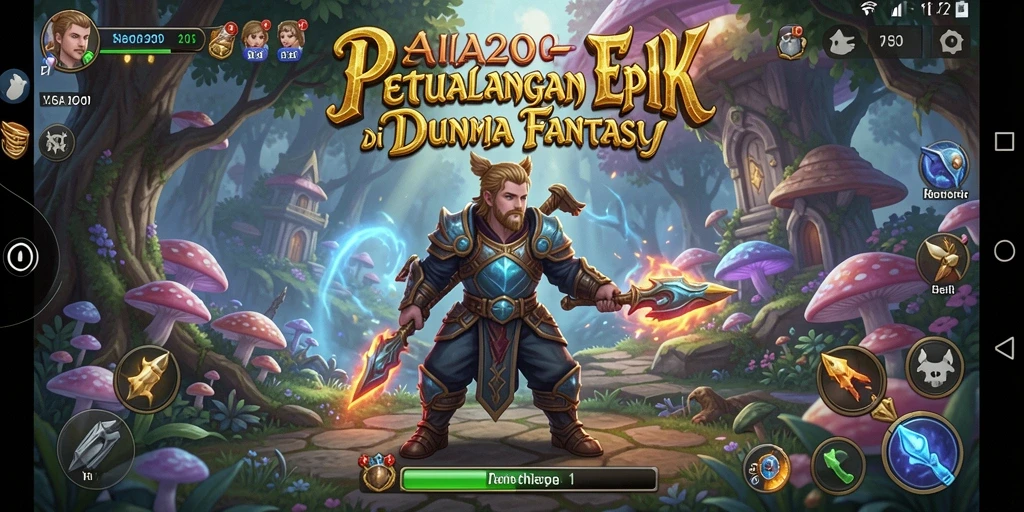 Screenshot gameplay ASIA200 yang menampilkan pertarungan seru di dunia fantasi.