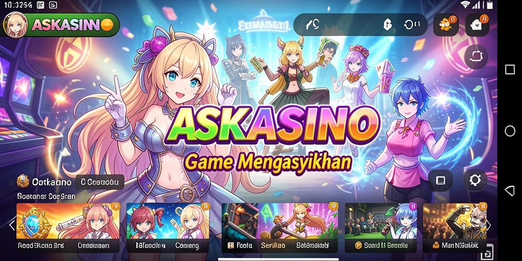 Tampilan gameplay ASKASINO yang menarik dengan karakter Anime ikonik.