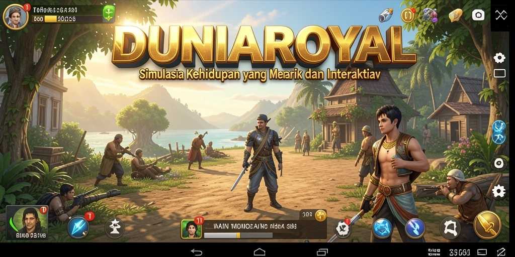 Tampilan screenshot gameplay <strong>DUNIAROYAL</strong> menunjukkan interaksi karakter yang dinamis.