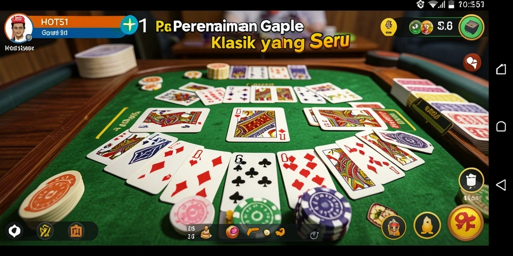 Tampilan antarmuka HOT51 saat bermain Gaple yang menyenangkan.