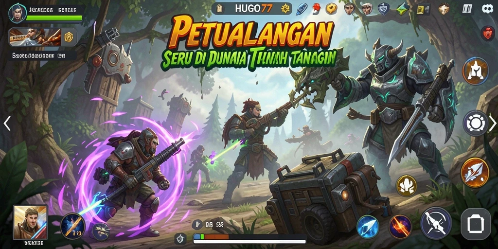 Screenshot HUGO77 menampilkan aksi seru di dunia petualangan.