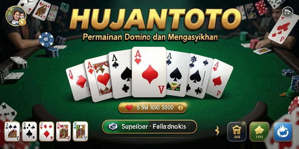 Tampilan menarik dari gameplay Domino HUJANTOTO