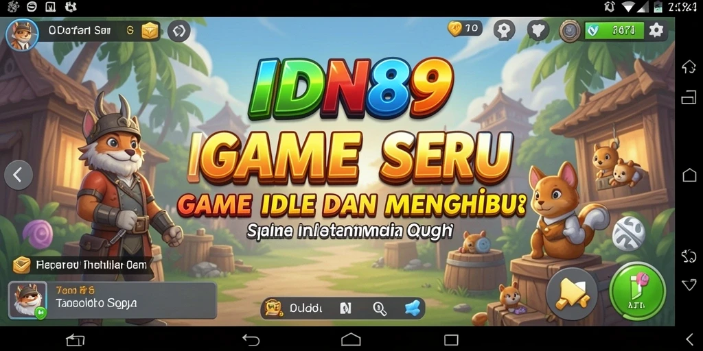 Screenshot gameplay IDN89 yang menampilkan suasana seru permainan idle.