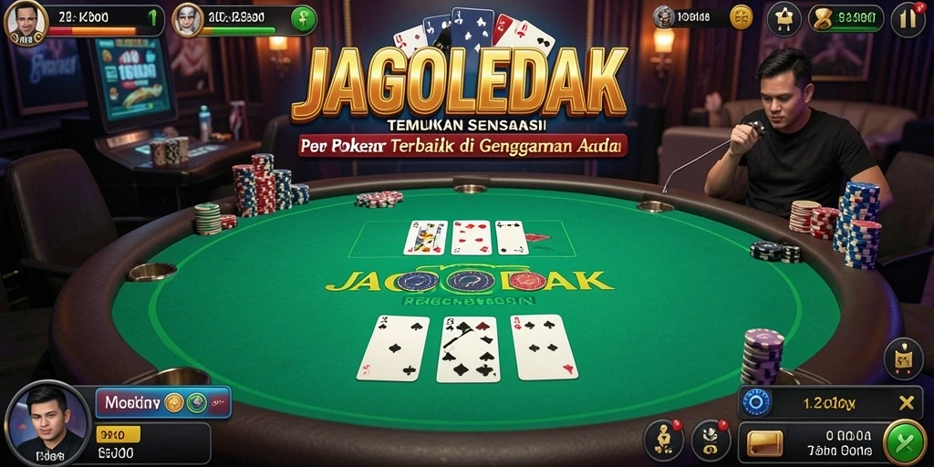 Screenshot JAGOLEDAK menampilkan suasana kompetitif permainan Poker.