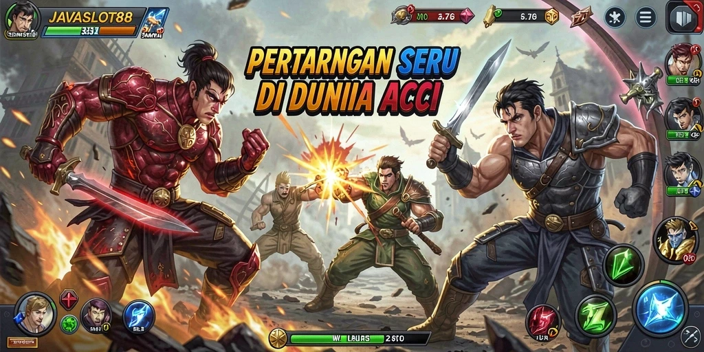 Tangkapan layar menampilkan aksi seru dalam JAVASLOT88.