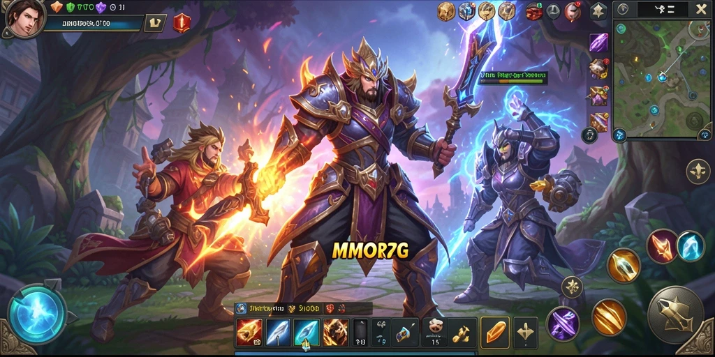 Screenshot utama JMTOTO menampilkan aksi pertempuran seru di dunia MMORPG.