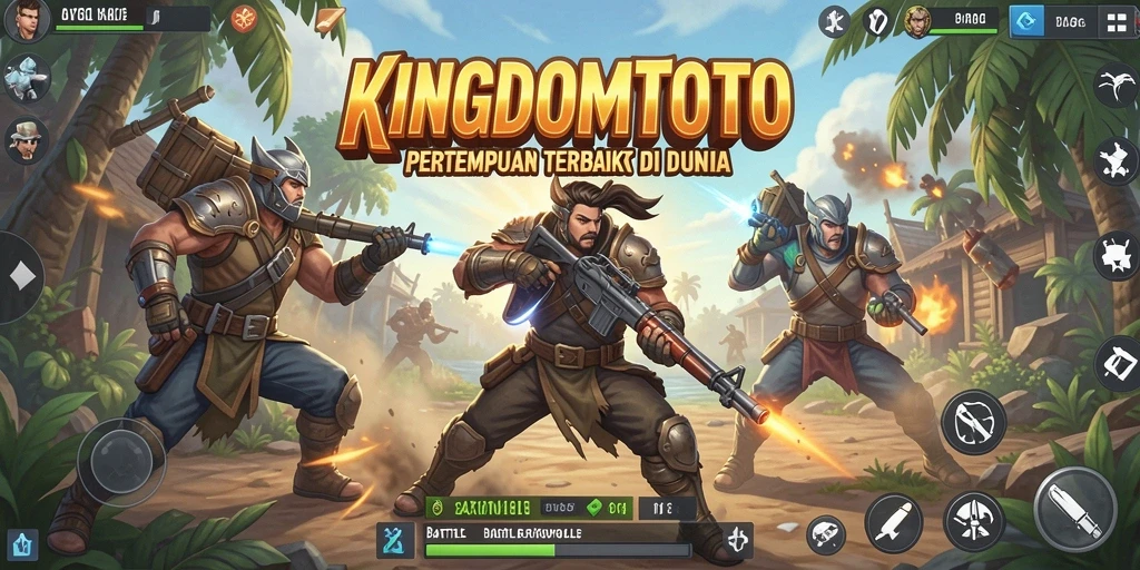 Gameplay mendebarkan dari KINGDOMTOTO dalam pertempuran Battle Royale.