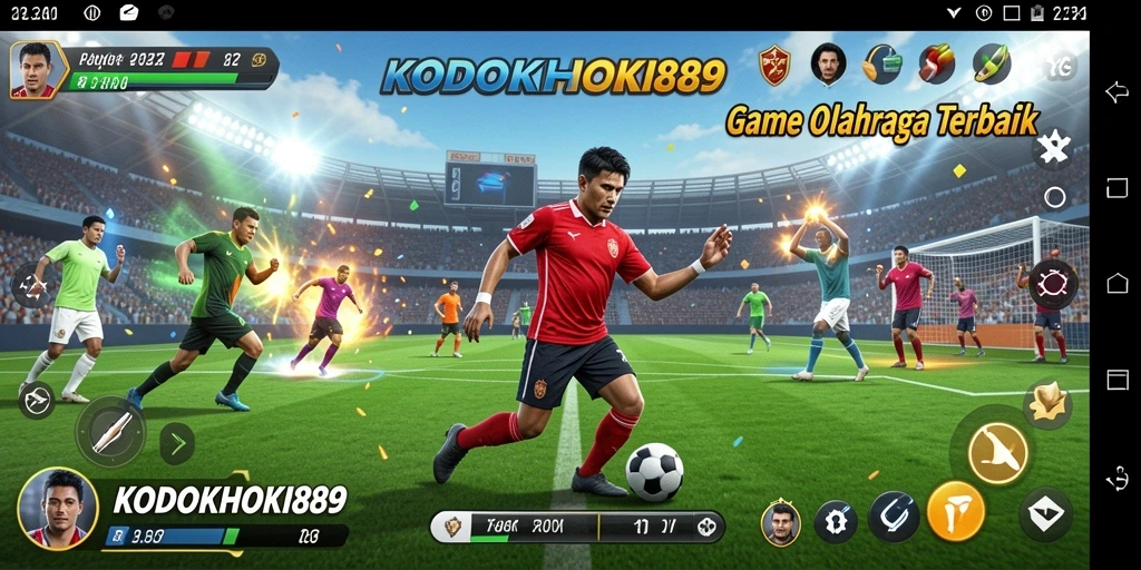 Screenshot gameplay KODOKHOKI889 dengan aksi olahraga yang mendebarkan.