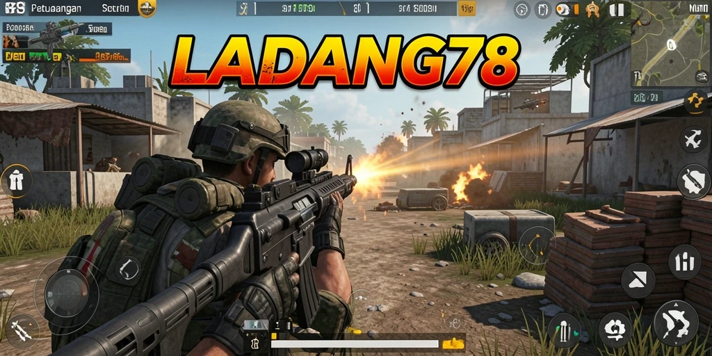 Gameplay intens dari LADANG78 yang menampilkan aksi tembak-menembak seru.