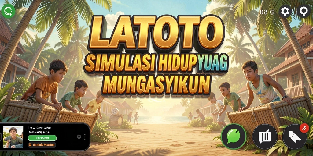 Screenshot LATOTO menunjukkan karakter berinteraksi dalam dunia simulasi yang vibrant.