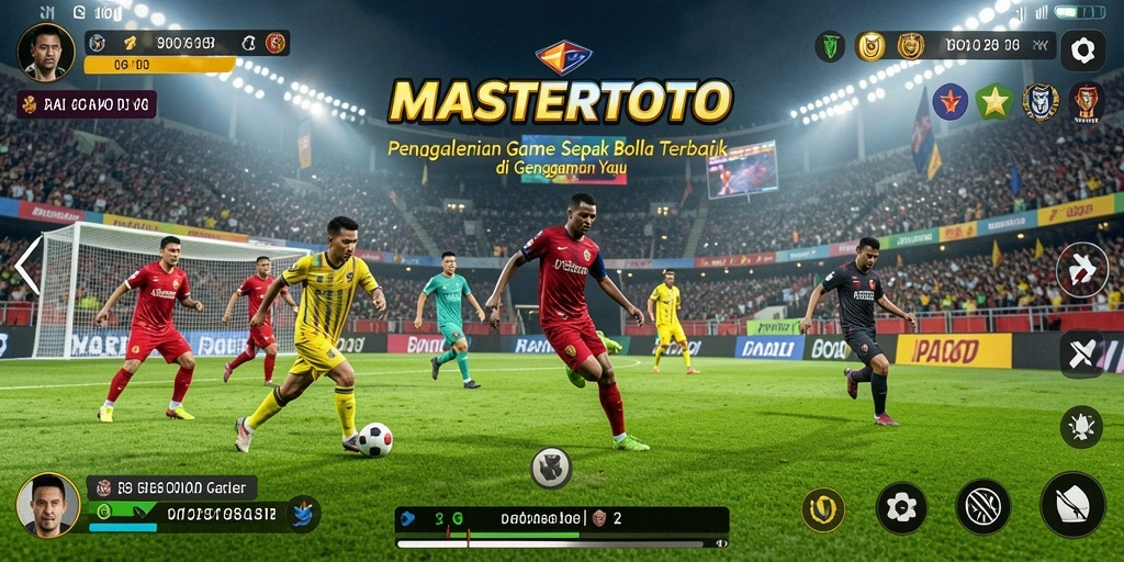 Tampilan gameplay MASTERTOTO yang seru dan kompetitif di lapangan sepak bola.