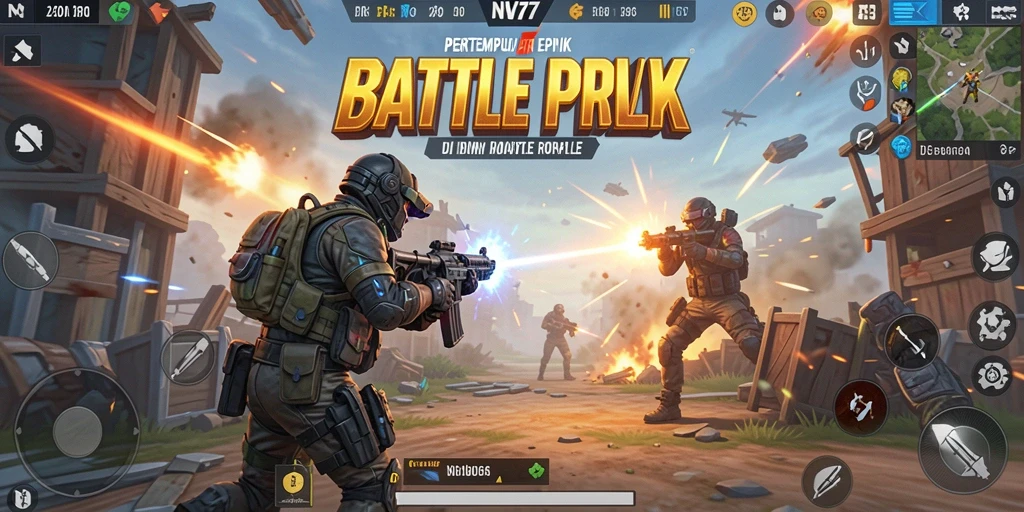 Gameplay seru NV77 dalam pertarungan Battle Royale yang mendebarkan.