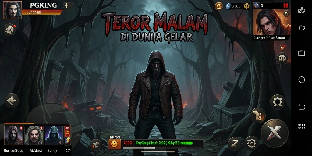 Screenshot gameplay PGKING menunjukkan momen mencekam dalam permainan.
