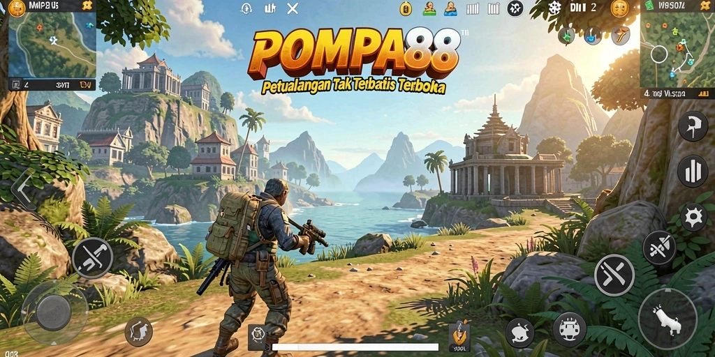 Tangkapan layar POMPA88 menampilkan suasana gameplay Open World yang mengesankan.
