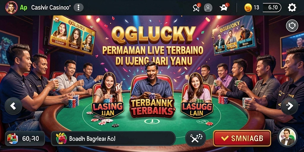 Tampilan gameplay Live Casino yang seru dan mendebarkan di QGLUCKY.