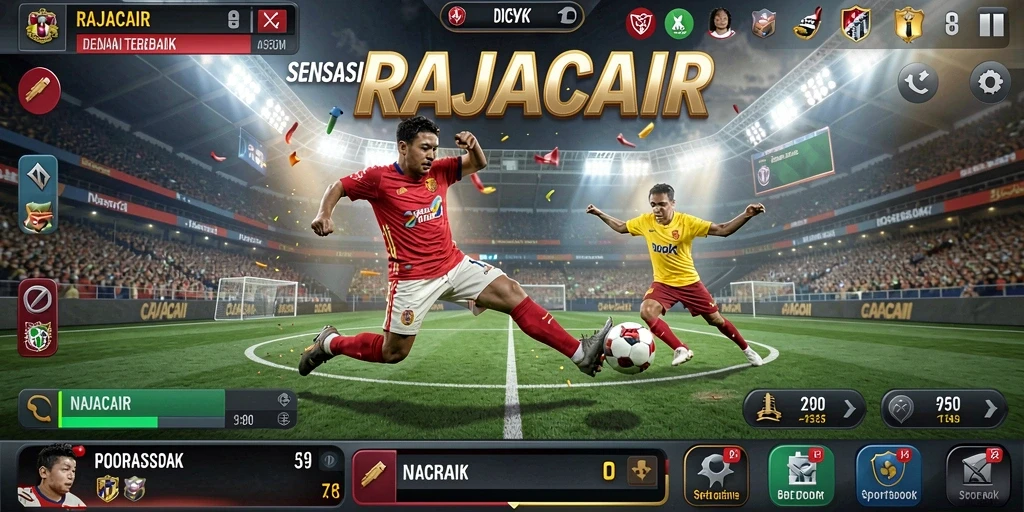 Tampilan utama RAJACAIR dengan fitur taruhan olahraga yang menarik.