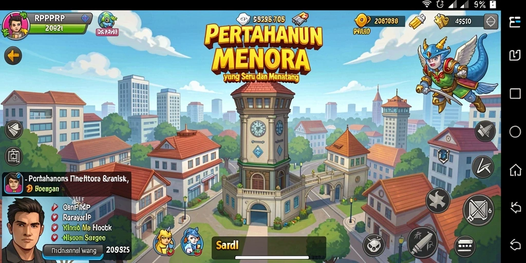 Tampilan gameplay seru dari RPRPRP dalam pertahanan menara.