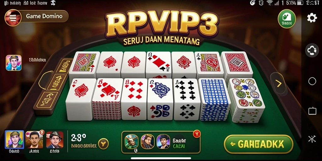 Tampilan seru gameplay Domino di RPVIP3.