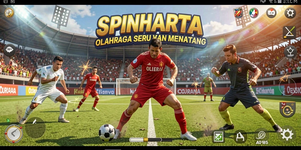 Screenshot SPINHARTA menampilkan aksi gameplay olahraga yang menarik.