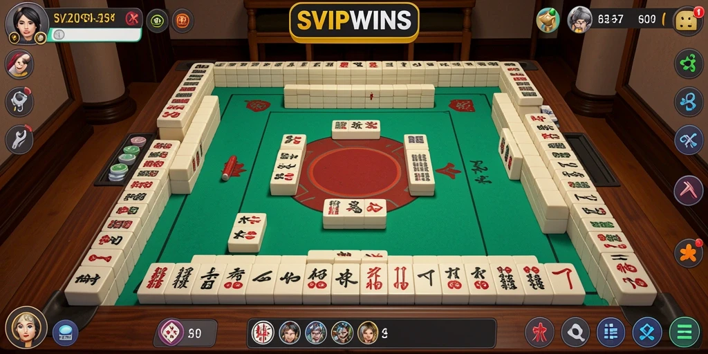 Screenshot gameplay SVIPWINS menampilkan keseruan mencocokkan ubin Mahjong.